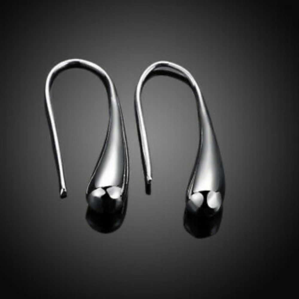 NEW Simple Stamped 925 Silver Earrings A Pair/set - Picture 3 of 5